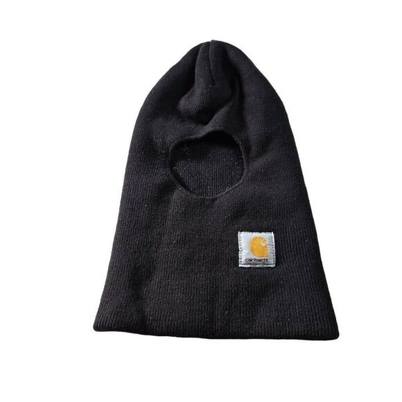 Carhartt Balaclava Thinsulate Black Knit Long Neck Ski Mask Hat A161 USA VTG - Picture 1 of 3